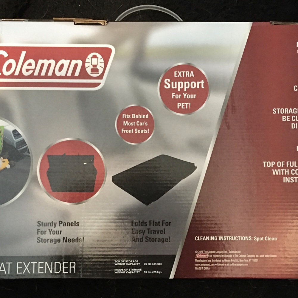 Car seat extension with storage Colman.